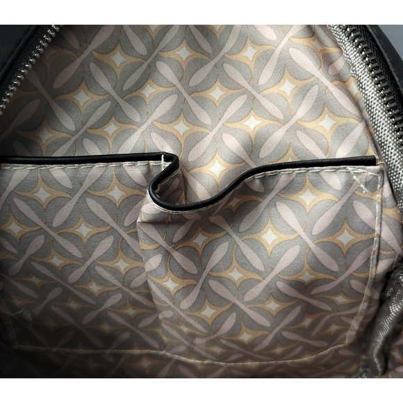 CXL by Christian Lacroix Backpack Womens Black Denim Marley PU Zip Logo Pockets - Picture 5 of 16